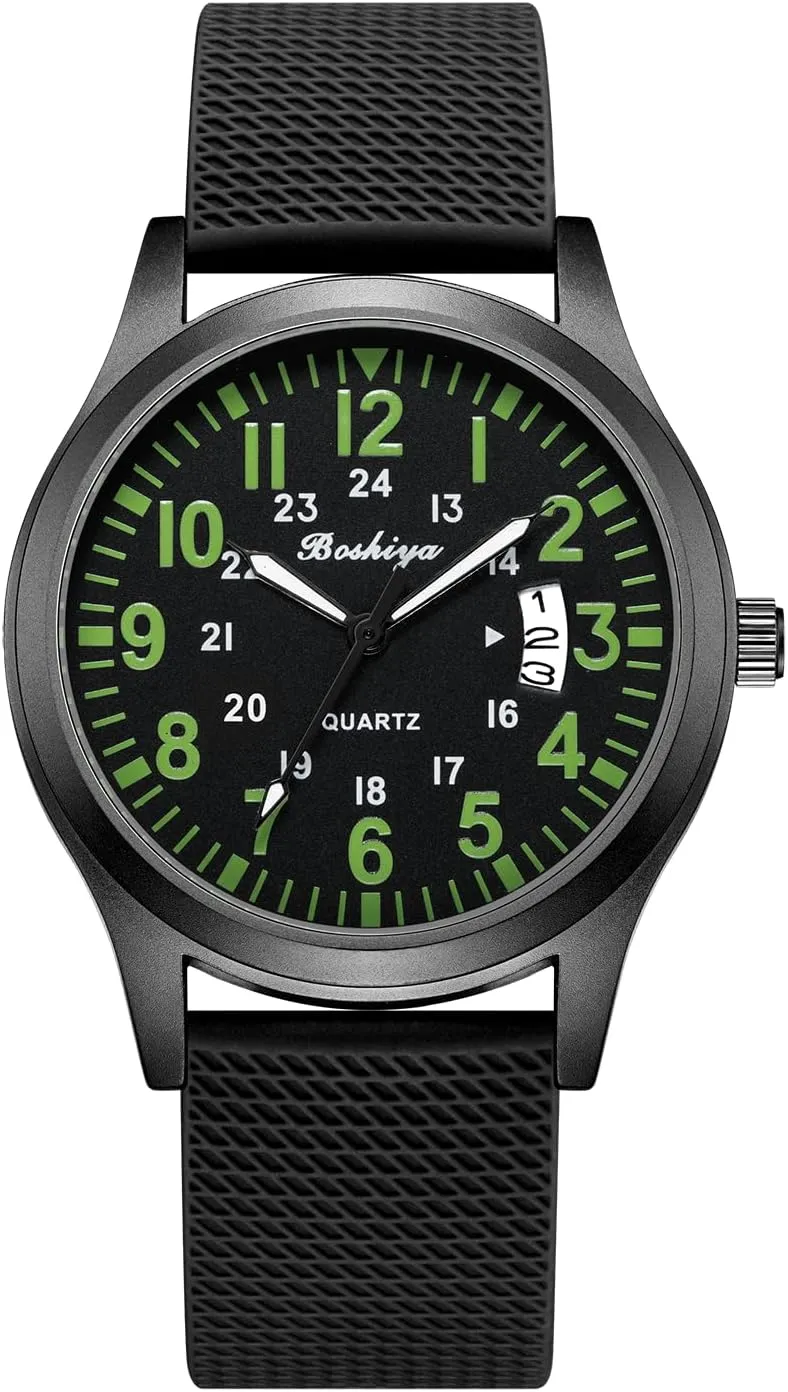 BOSHIYA Men's Watch Analog Quartz Sport Outdoor Men's and Women's Universal Watch Men's Nurse Watch Women's Nurse Medical Professional - Second Hand Light up Easy to Read dial Watch