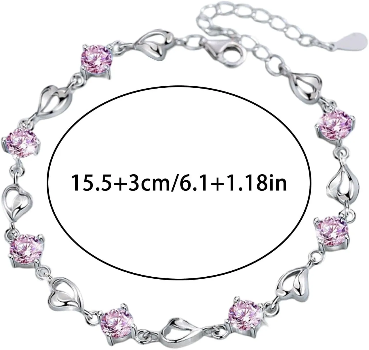 Bracelets for Women Trendy Silver 925 Sterling Silver Charm Link, Birthday Anniversary Jewelry Gifts for Wife Girlfriend Mother