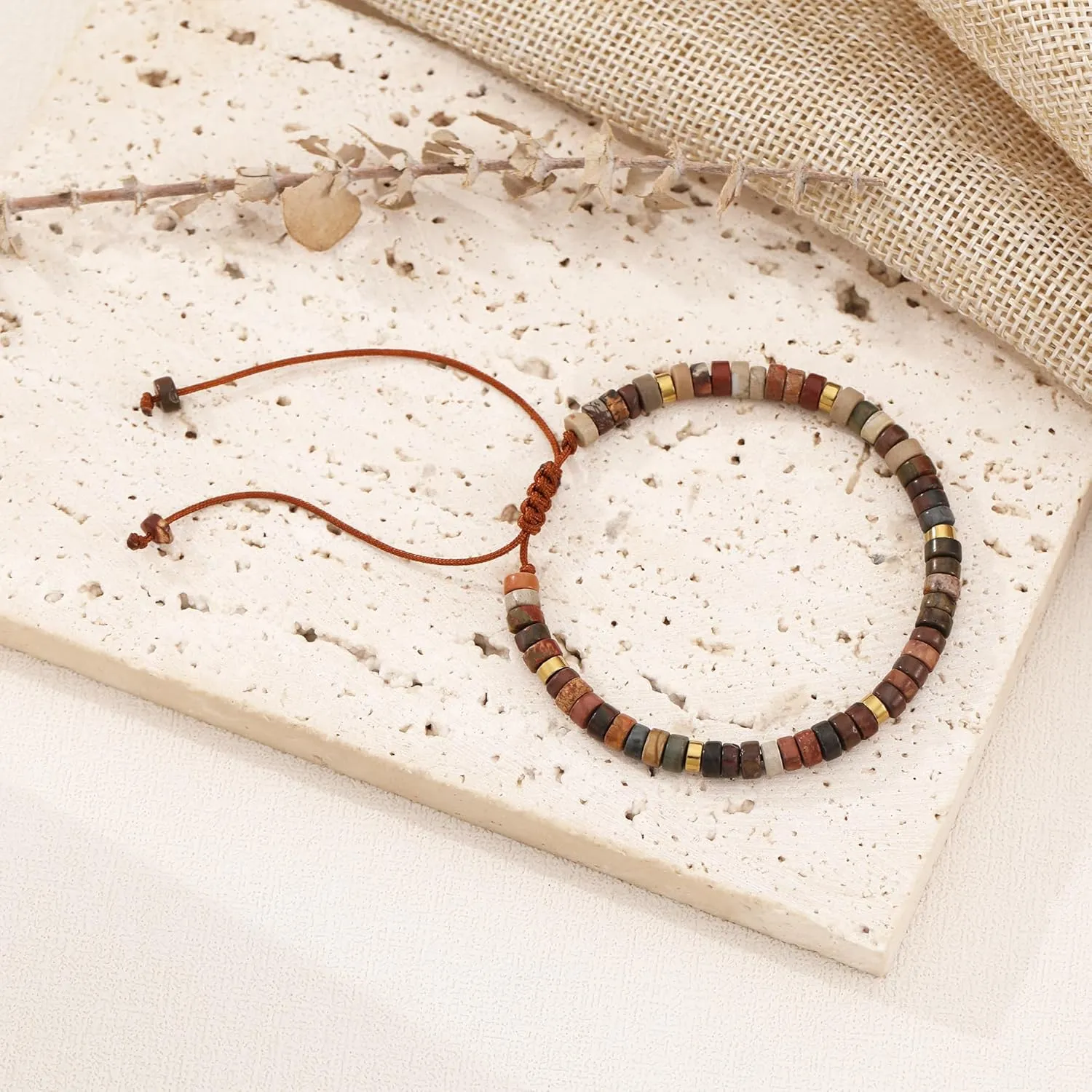 Btysun Birthday Gifts for Women, Bead Bracelet 10th 13th 16th 18th 30th 40th 50th 60th 70th 21st Inspirational Gifts for Her Wife Sister Mom Daughter Grandma Adjustable Nature Stone Bracelet Jewelry