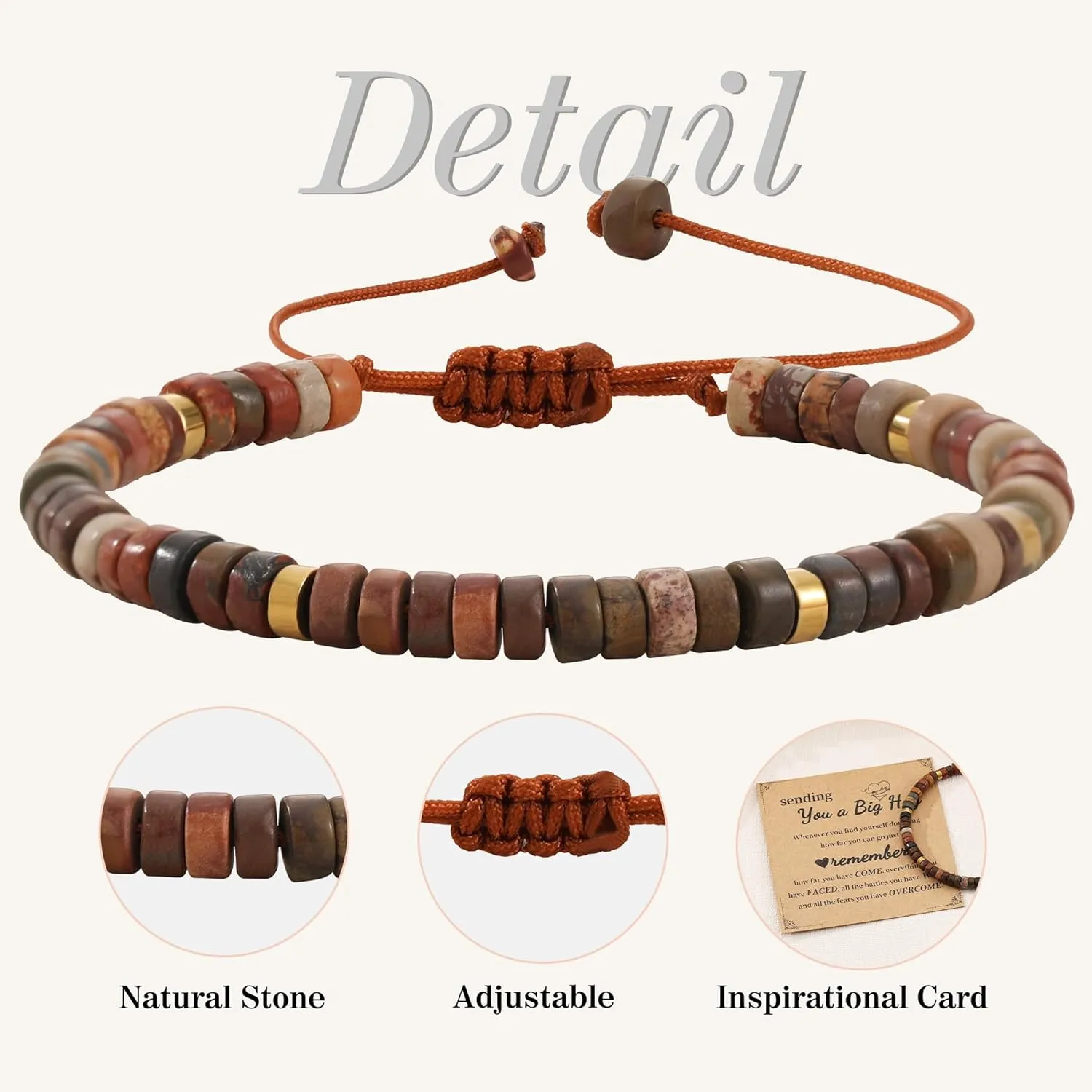 Btysun Birthday Gifts for Women, Bead Bracelet 10th 13th 16th 18th 30th 40th 50th 60th 70th 21st Inspirational Gifts for Her Wife Sister Mom Daughter Grandma Adjustable Nature Stone Bracelet Jewelry