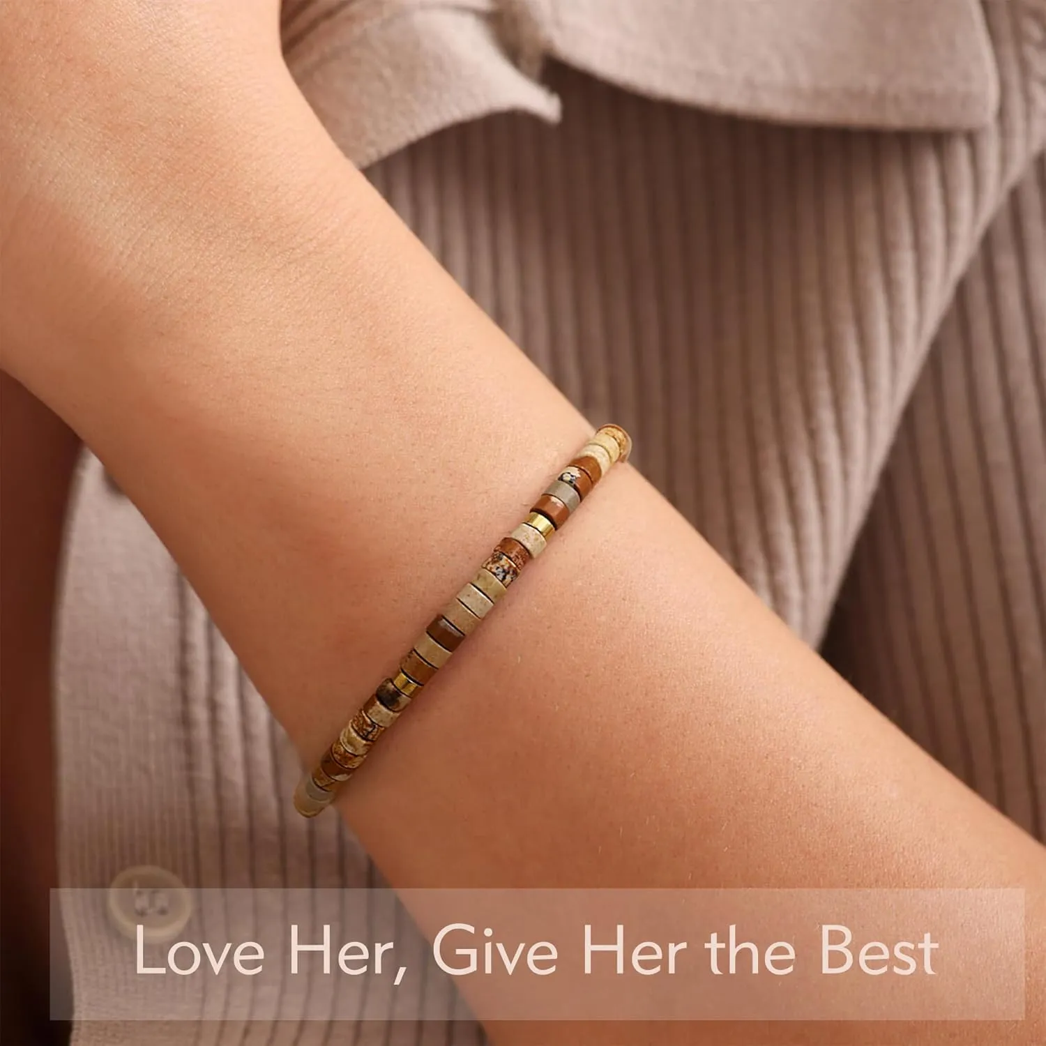 Btysun Birthday Gifts for Women, Bead Bracelet 10th 13th 16th 18th 30th 40th 50th 60th 70th 21st Inspirational Gifts for Her Wife Sister Mom Daughter Grandma Adjustable Nature Stone Bracelet Jewelry