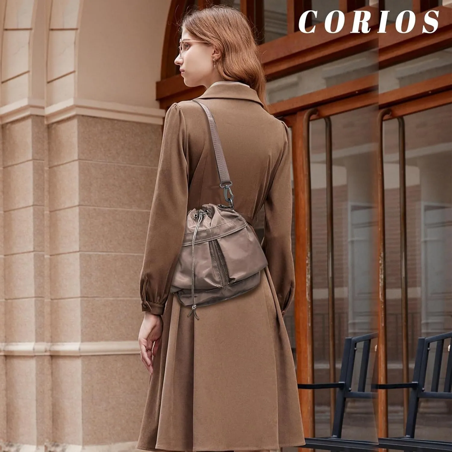 Bucket for Women Waterproof Nylon Tote Handbag Crossbody Casual Shoulder Lightweight Satchel Ladies Top Handle