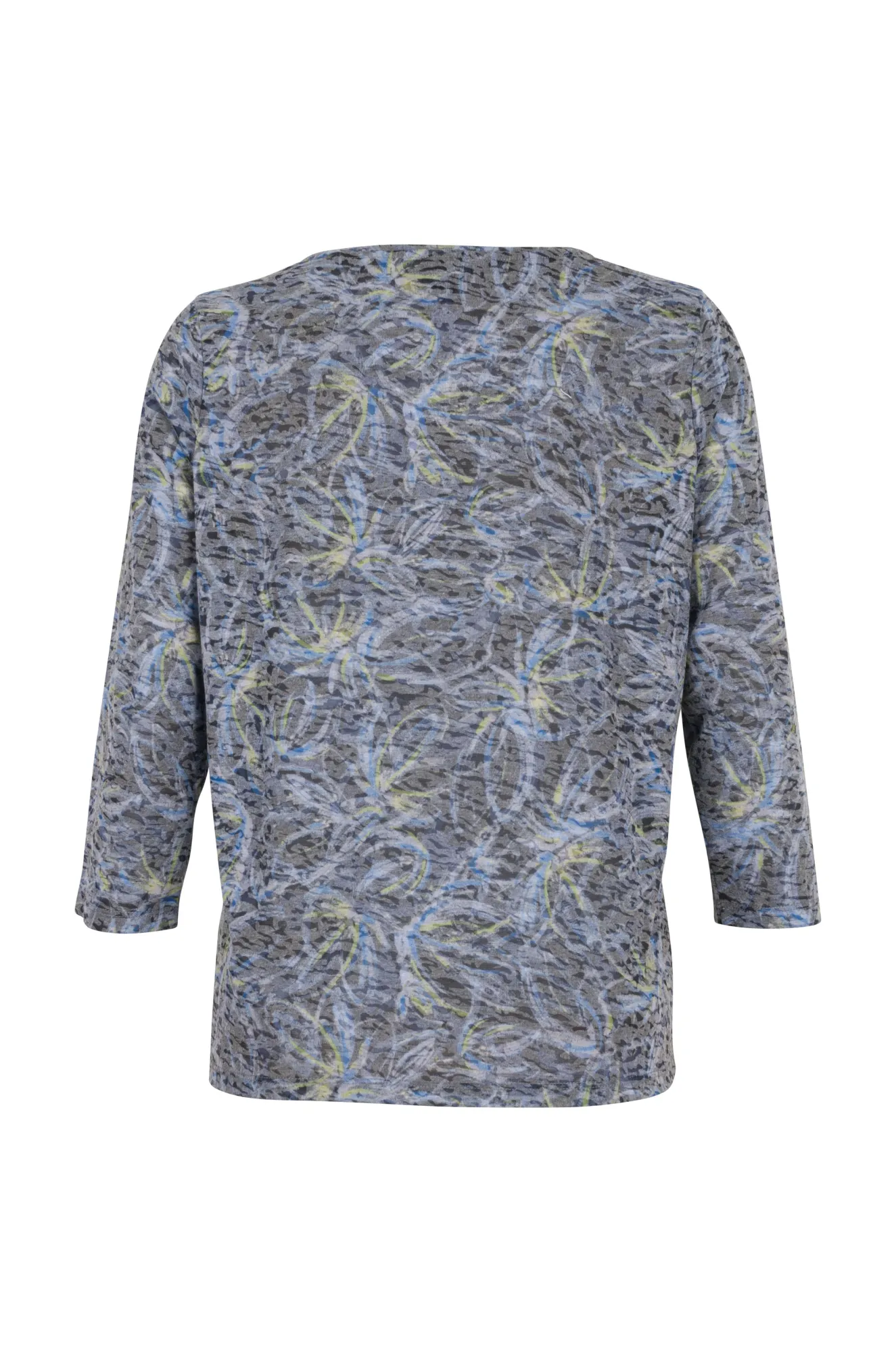 Burnout Top with V neck | Navy Green Abstract | 6061AR