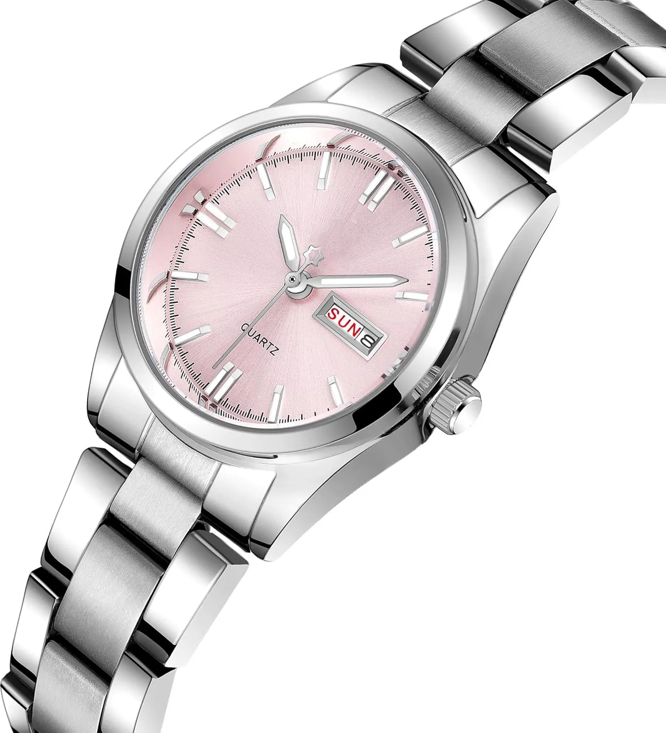 carlien Women's Luxury Watches Luminous Waterproof Calendar Ladies Stainless Steel Dress Quartz Wrist Watch