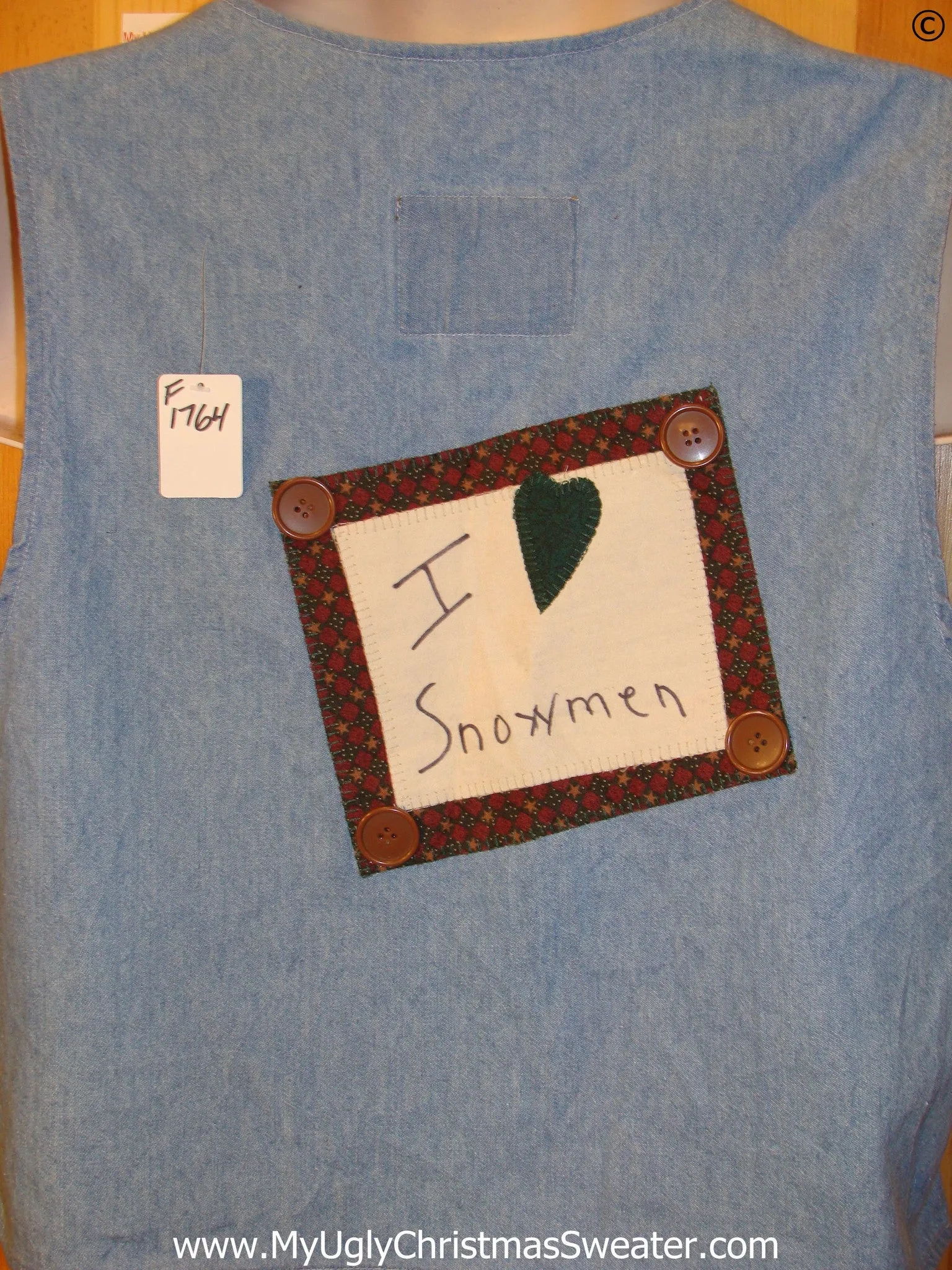 Cheap Tacky Crafty Blue Christmas Vest