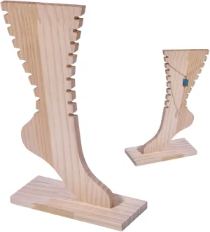 CHGCRAFT Foot Shaped Anklets Display Stand Wooden Detachable Jewelry Holder Foot Wooden Jewelry Display Stand Foot Wood Jewelry Display Rack for Anklets Bracelet Necklace Display, Light Wood Color