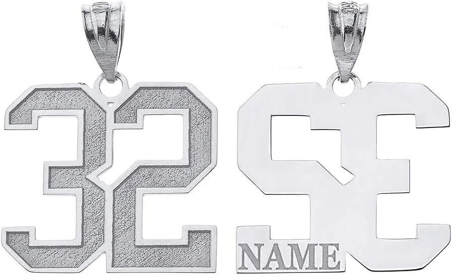 Claddagh Gold .925 Sterling Silver Personalized Your Lucky Number and Name Sports Jersey Pendant Necklace