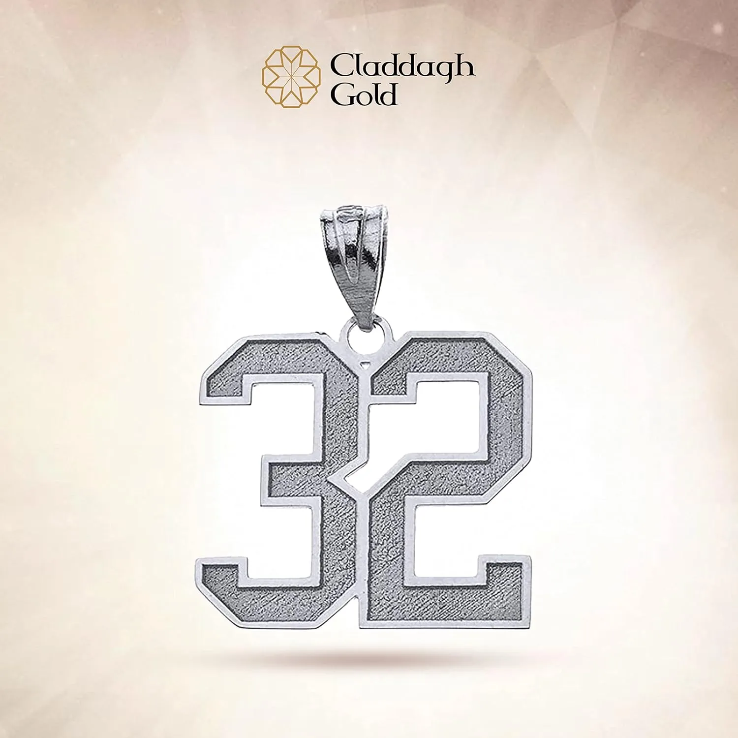 Claddagh Gold .925 Sterling Silver Personalized Your Lucky Number and Name Sports Jersey Pendant Necklace