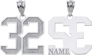 Claddagh Gold .925 Sterling Silver Personalized Your Lucky Number and Name Sports Jersey Pendant Necklace