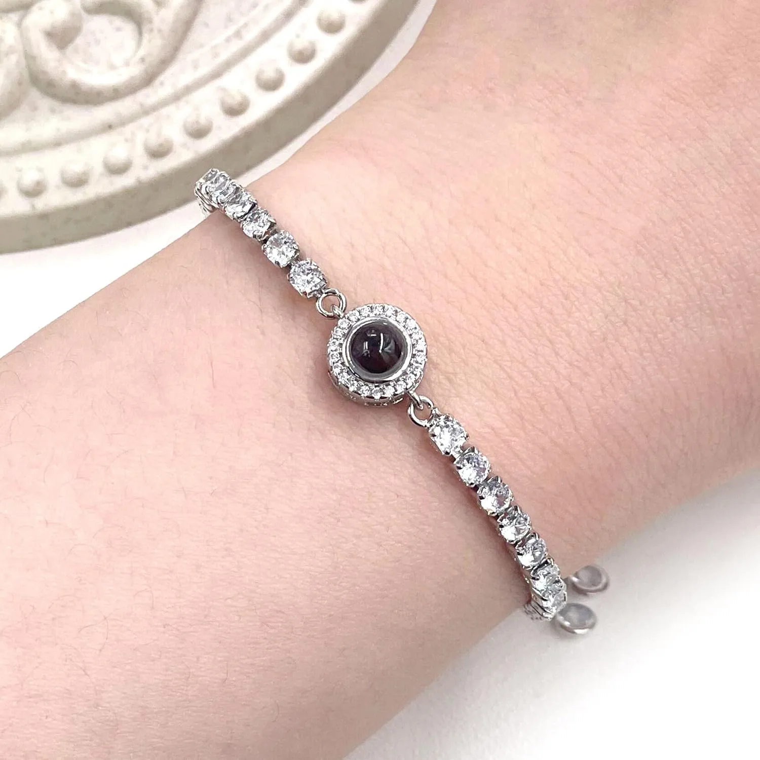 Classic Tennis Bracelet with 100 Different Language I Love You Bracelets for Women Platinum Plated/Gold Plated/Rose Gold Plated Jewelry Gift for Wife Best Friends Sisters 1 2pc