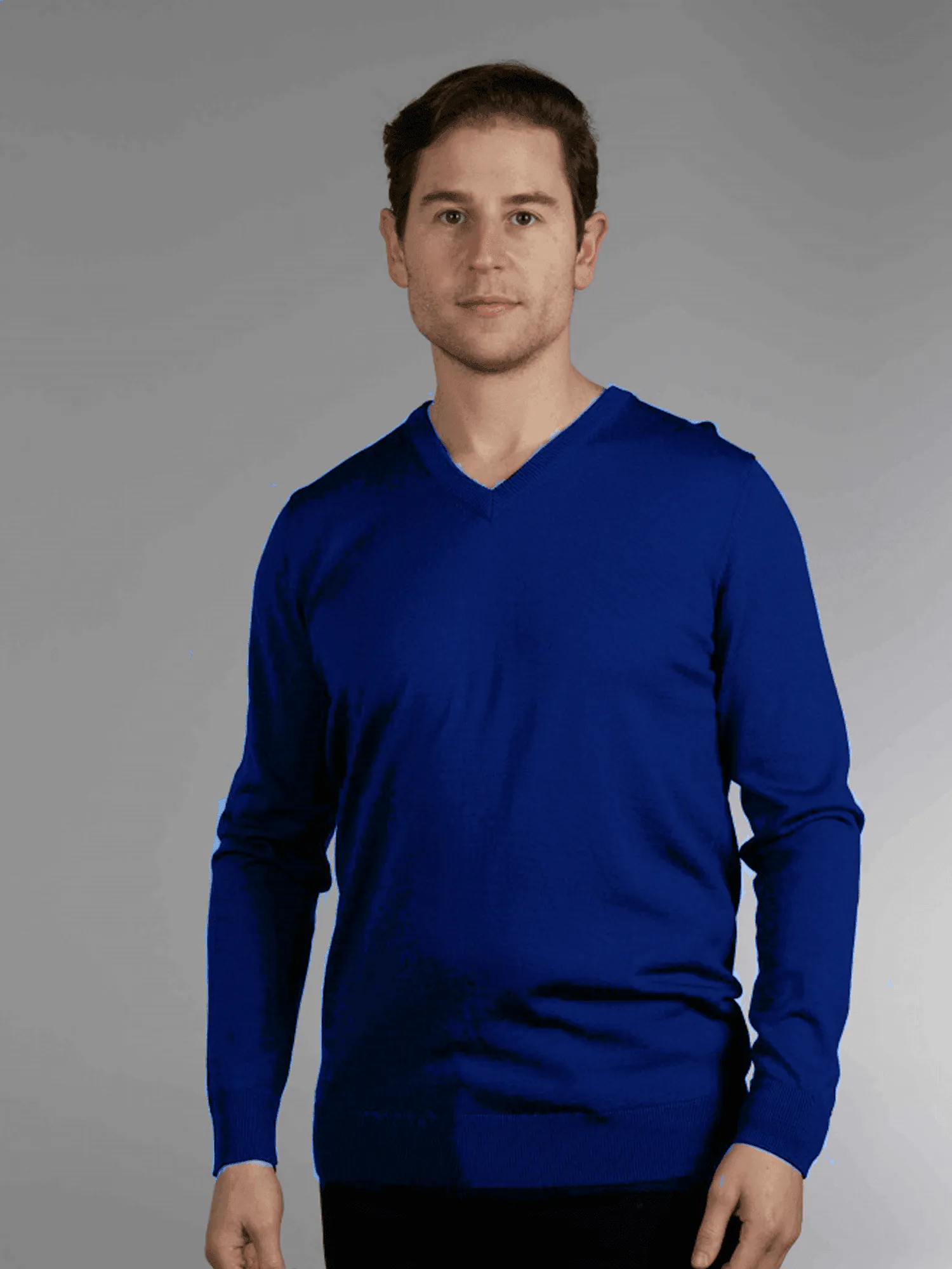 Classic V Neck Pullover Rust BL9524