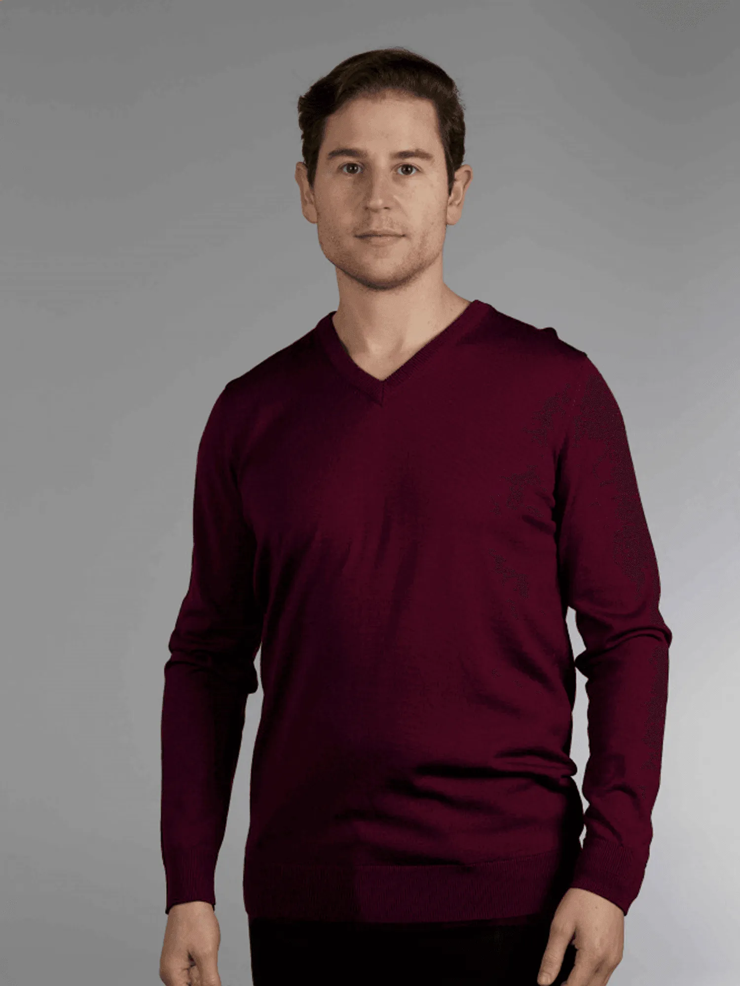 Classic V Neck Pullover Rust BL9524