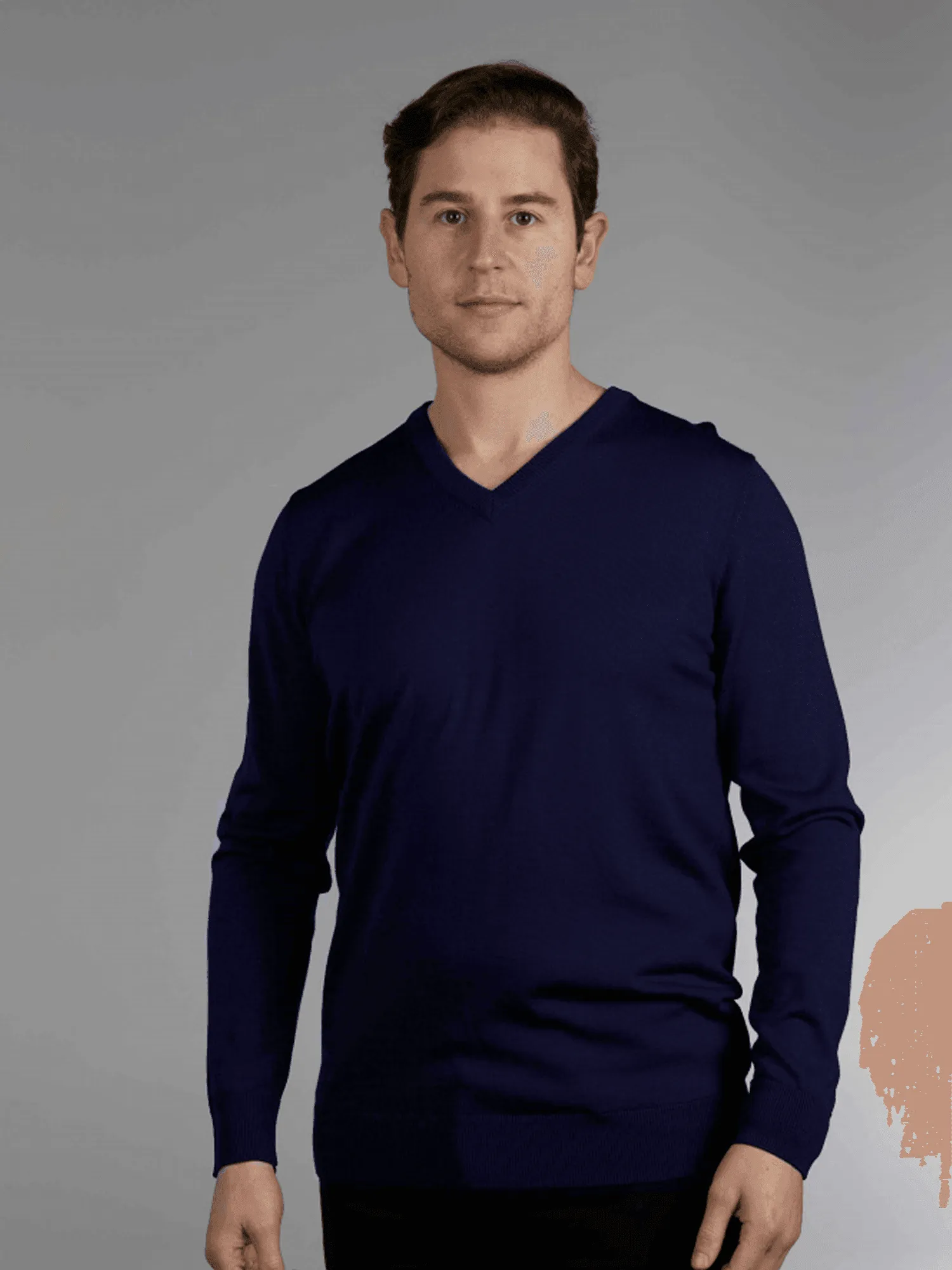 Classic V Neck Pullover Rust BL9524
