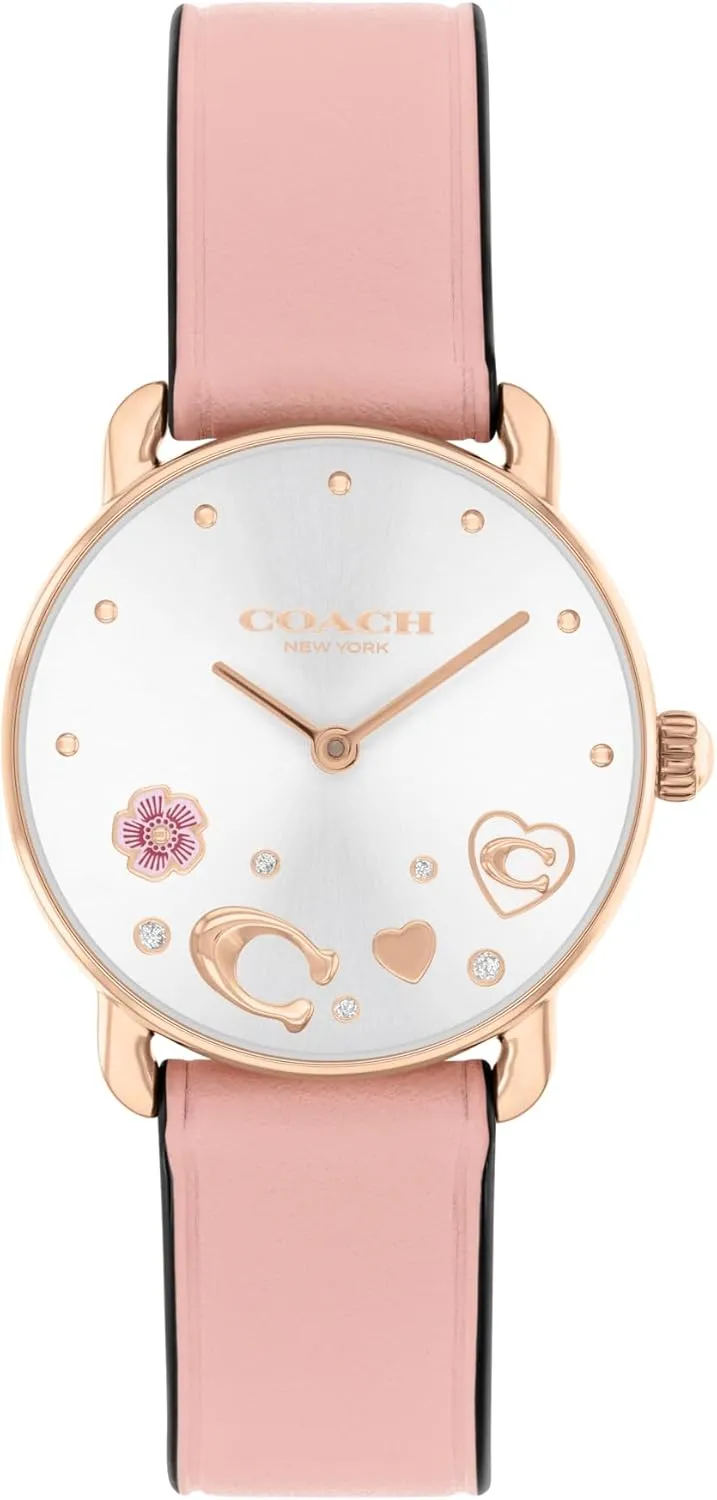 Coach Elliot Women's Watch - 2H Quartz Watch with Genuine Leather - Water Resistant 3 ATM/30 Meters - Premium Fashion - Classic Minimalist Design for Everyday Wear - 28mm (Small)