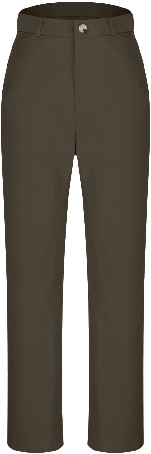 Cotton Linen High Waist Wide Leg Work Pants Slacks for Women Casual Grey Trousers with Pockets Comfortable Relaxed Fit