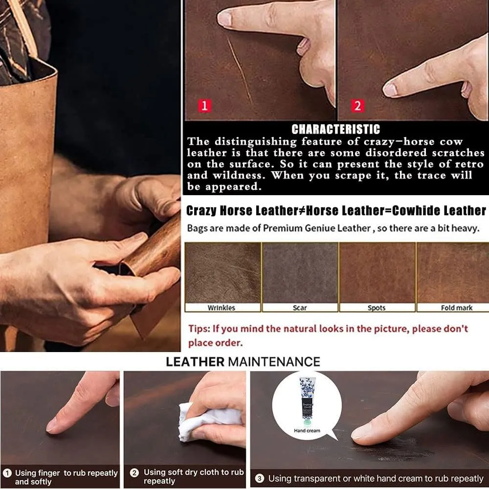 Crazy Horse Leather Cufflink Box for Men Travel Jewelry Storage Case Small Jewelry Organizer Padded Tray for Cufflinks Rings Earrings Studs