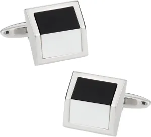 Cuff-Daddy Angled Black Onyx Mop Cufflinks with Presentation Box