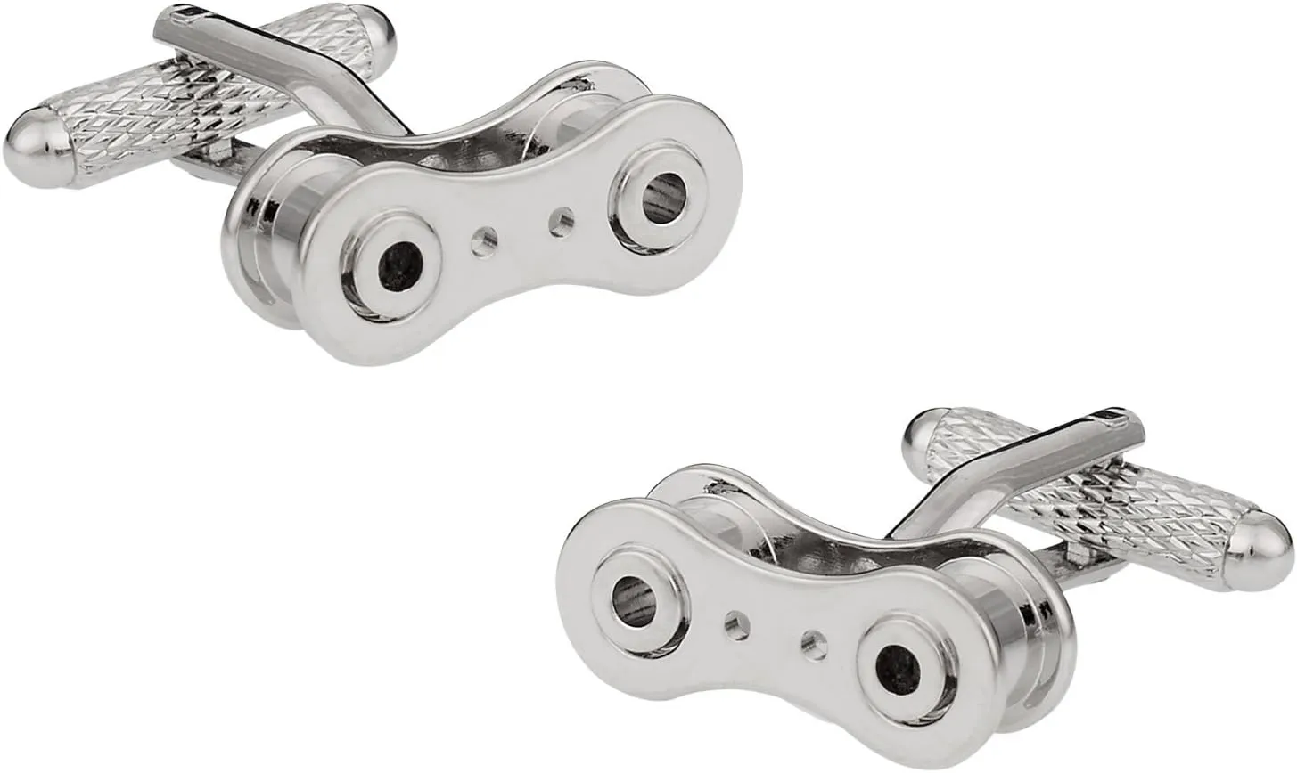 Cuff-Daddy Bike Chain Cufflinks with Presentation Idea Box - Christmas Idea for Cyclists - Men's Accessory for Bike Riders on Road or Mountain Bikes MTB - Novelty Cufflinks for Men