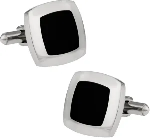 Cuff-Daddy Bold Black Enamel Stainless Steel Cufflinks with Presentation Box
