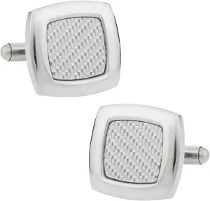 Cuff-Daddy Bold Light Carbon Fiber Stainless Steel Cufflinks with Presentation Box