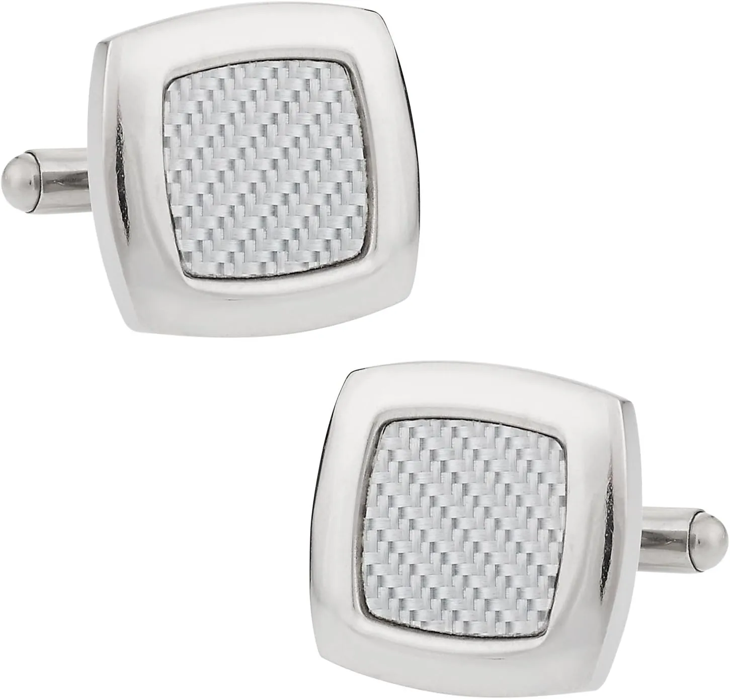 Cuff-Daddy Bold Light Carbon Fiber Stainless Steel Cufflinks with Presentation Box