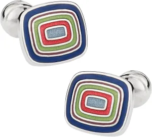 Cuff-Daddy Concentric Colorful Silver Cufflinks with Presentation Box
