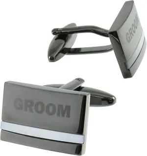 Cuff-Daddy Groom Cufflinks with Mother of Pearl Cuff Links for Wedding Party Attire with Travel Presentation Gift Box