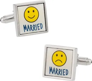 Cuff-Daddy Married Happy Sad Funny Cufflinks for Wedding with Presentation Box