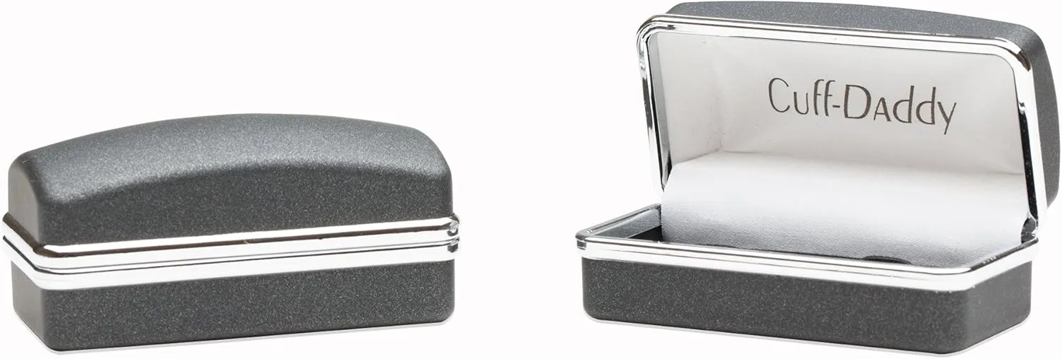 Cuff-Daddy Mens Crystals Cufflinks and Studs with Jewelry Presentation Box Storage Travel Special Occasions Cufflinks for Wedding Mens Cuff Link Dress Shirt Business Gift Jewelry Box