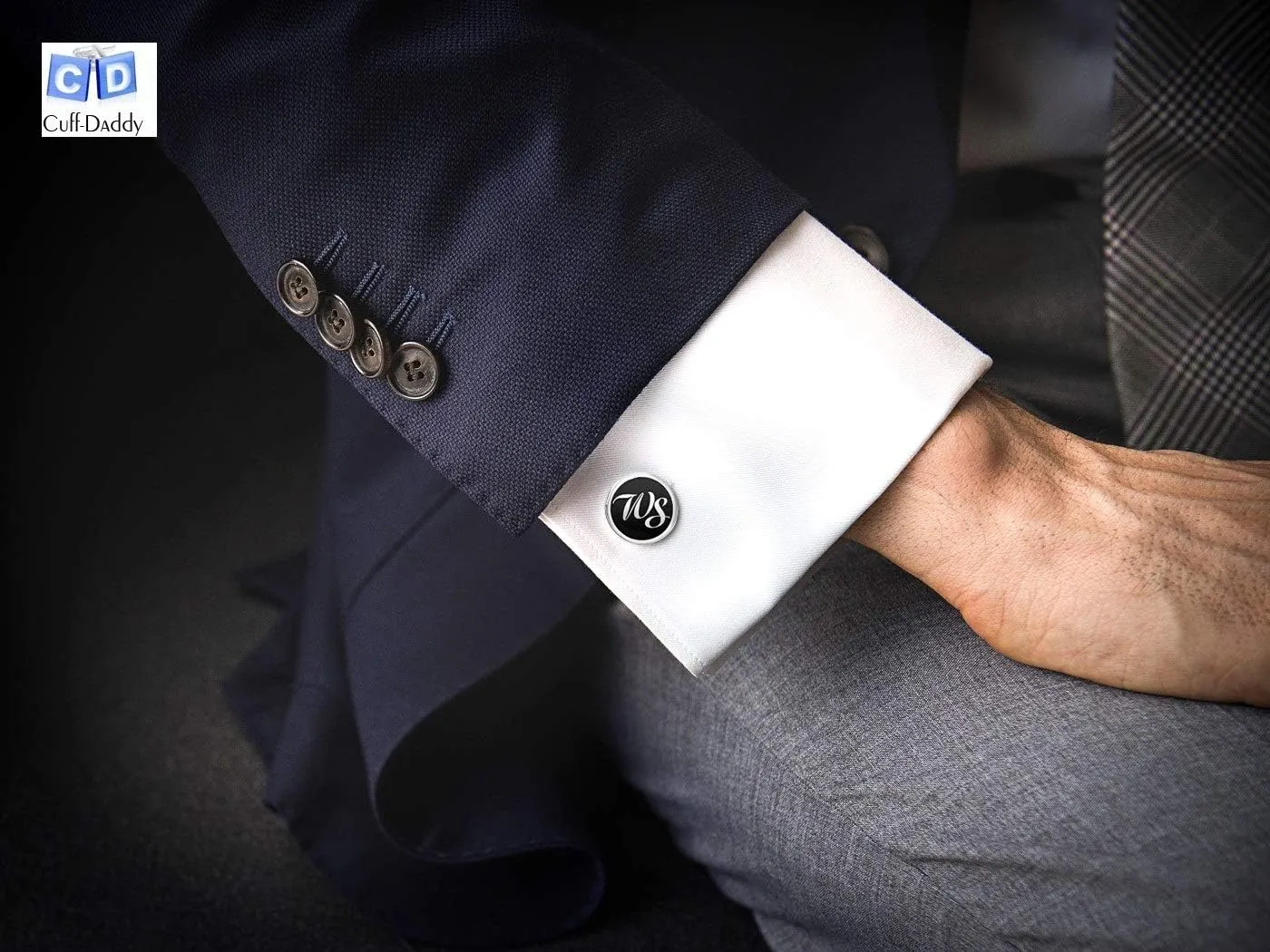 Cuff-Daddy Mens Crystals Cufflinks and Studs with Jewelry Presentation Box Storage Travel Special Occasions Cufflinks for Wedding Mens Cuff Link Dress Shirt Business Gift Jewelry Box