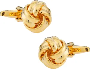 Cuff-Daddy Mens Fashion Unique Classic Woven Gold Knot Cufflinks with Presentation Jewelry Box Suitable for Ideaing Special Occasions Business Shirt Studs Classic Design Cufflinks