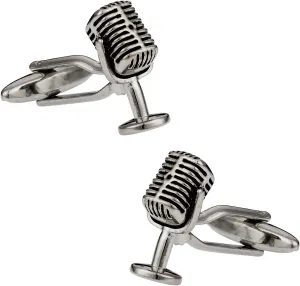Cuff-Daddy Microphone Singer Speaker Musician Cufflinks with Presentation Box - Lead Singer Cufflinks for Someone with a Good Voice