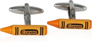 Cuff-Daddy Orange Crayon Cufflinks with Travel Presentation Gift Box for Teacher Educator Wedding