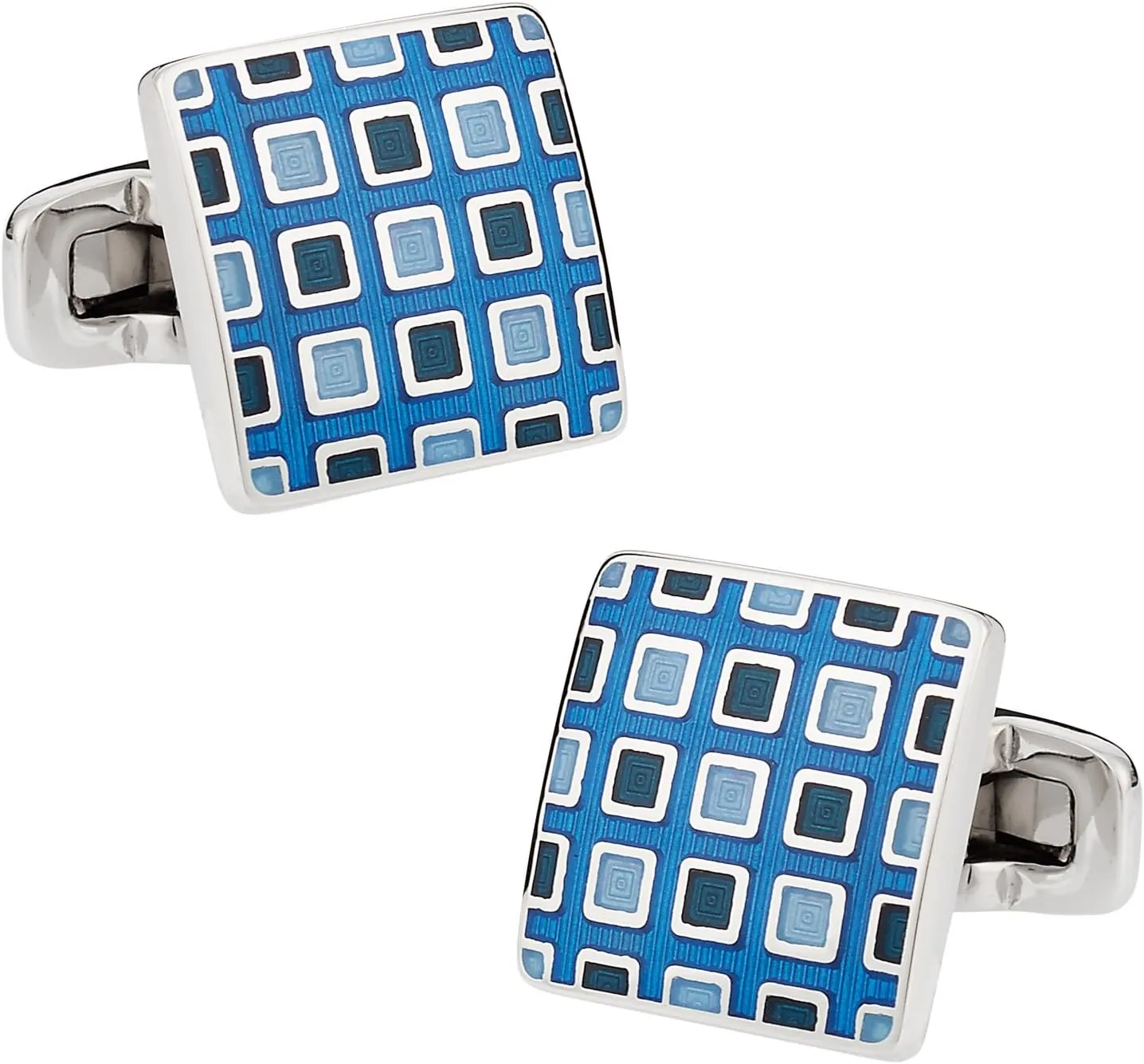 Cuff-Daddy Pixelated Blue Cufflinks with Presentation Gift Box - Blue Cufflinks for Men