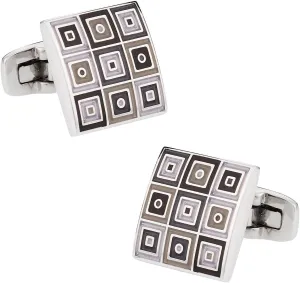 Cuff-Daddy Quilted Cufflinks in Gray with Presentation Box