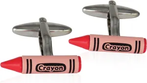 Cuff-Daddy Red Crayon Cufflinks with Travel Presentation Gift Box for Teacher Educator Wedding