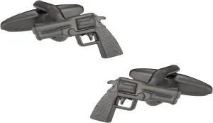 Cuff-Daddy Revolver Cufflinks in Gun Metal with Presentation Box