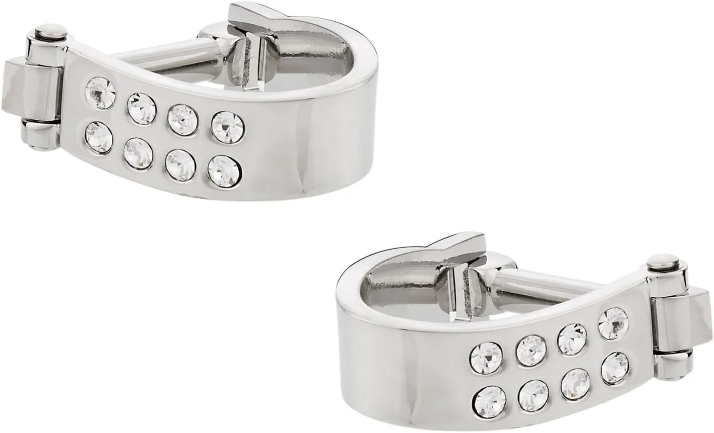 Cuff-Daddy Wrap Around Cufflinks - Silver Crystal with Presentation Box
