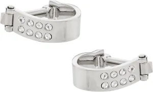 Cuff-Daddy Wrap Around Cufflinks - Silver Crystal with Presentation Box