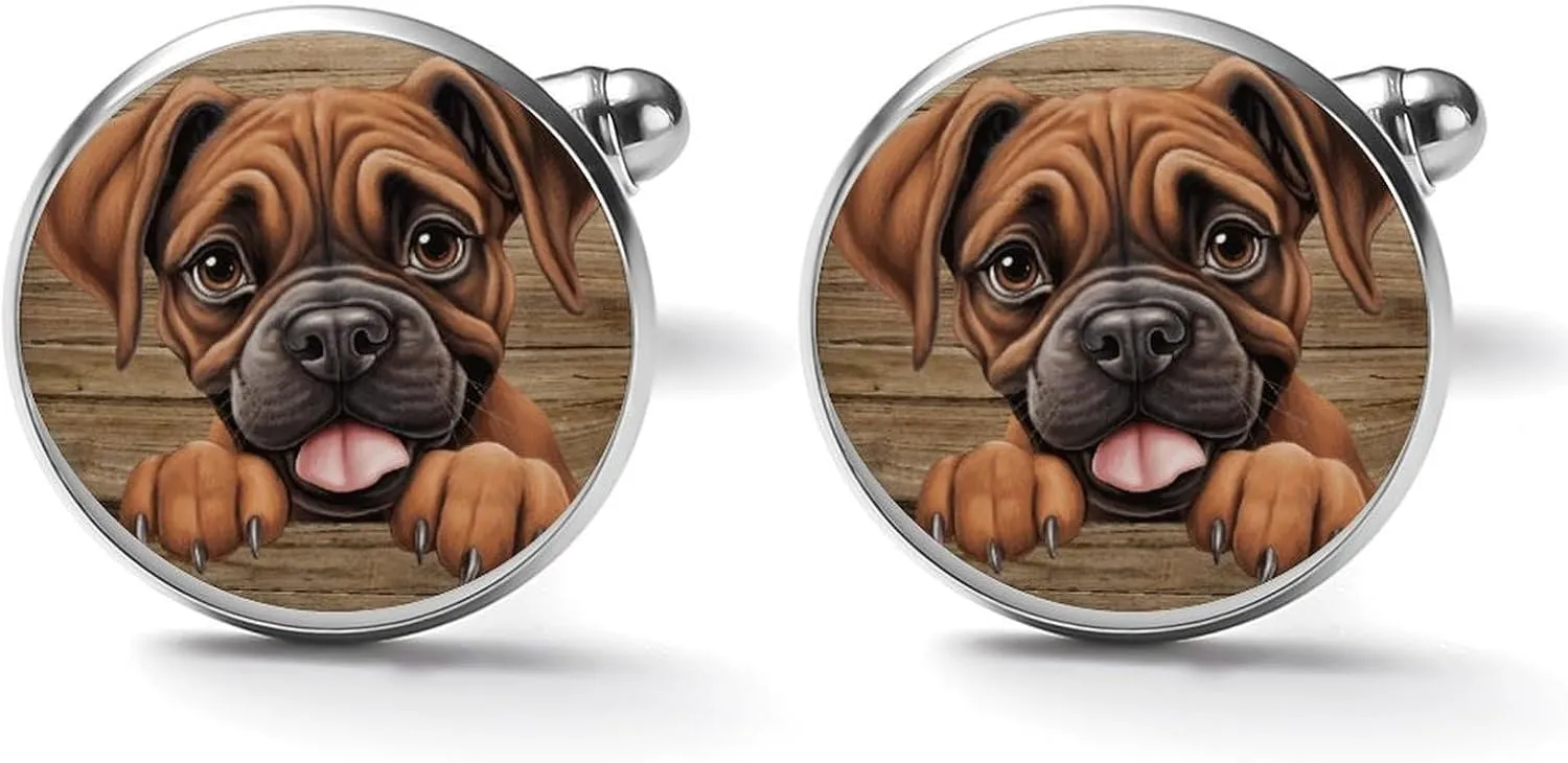 Cuff Links Mens Afghan Hound Peeking Cufflinks for Men Puppy Gifts Animal Theme Cufflinks Dogs Puppies Dog Lover Unique Mens Formal Wedding Business Cufflinks For Him