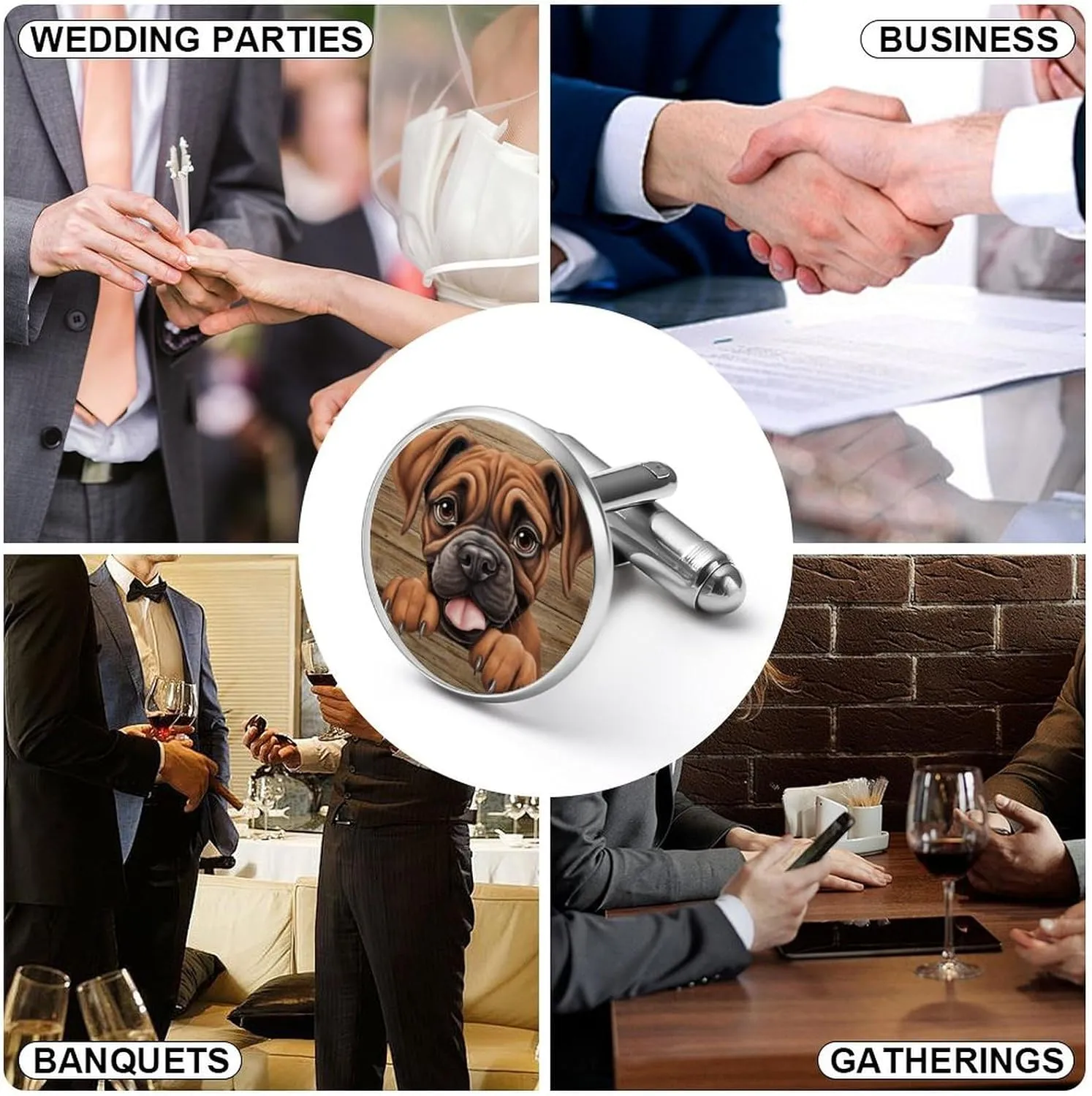 Cuff Links Mens Afghan Hound Peeking Cufflinks for Men Puppy Gifts Animal Theme Cufflinks Dogs Puppies Dog Lover Unique Mens Formal Wedding Business Cufflinks For Him