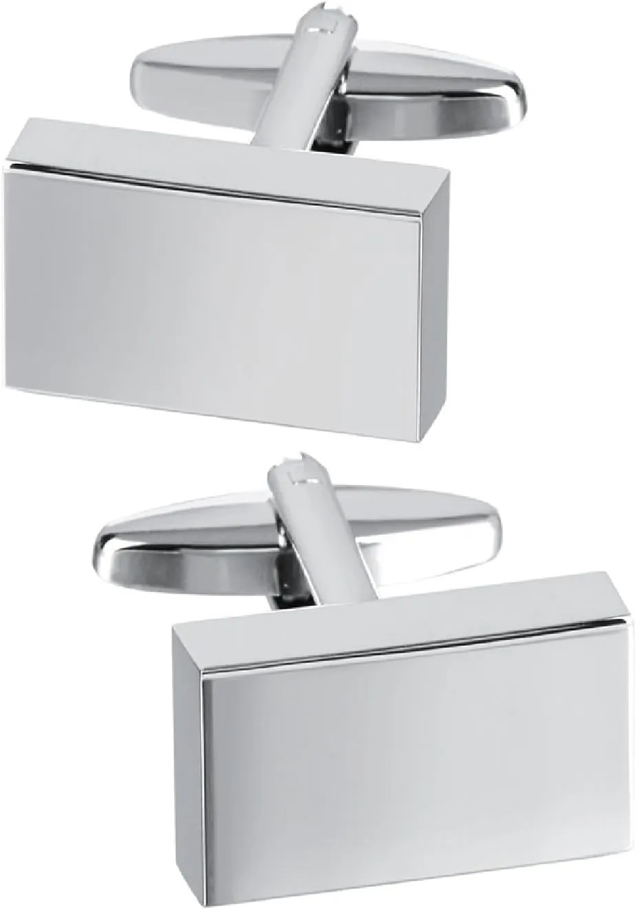 Cuff Links Mens Wedding Cufflinks Silver Silver Plated Simple Band Rectangular-Shape Jewelry for Husband Dad Valentines Day Business Fathers Day