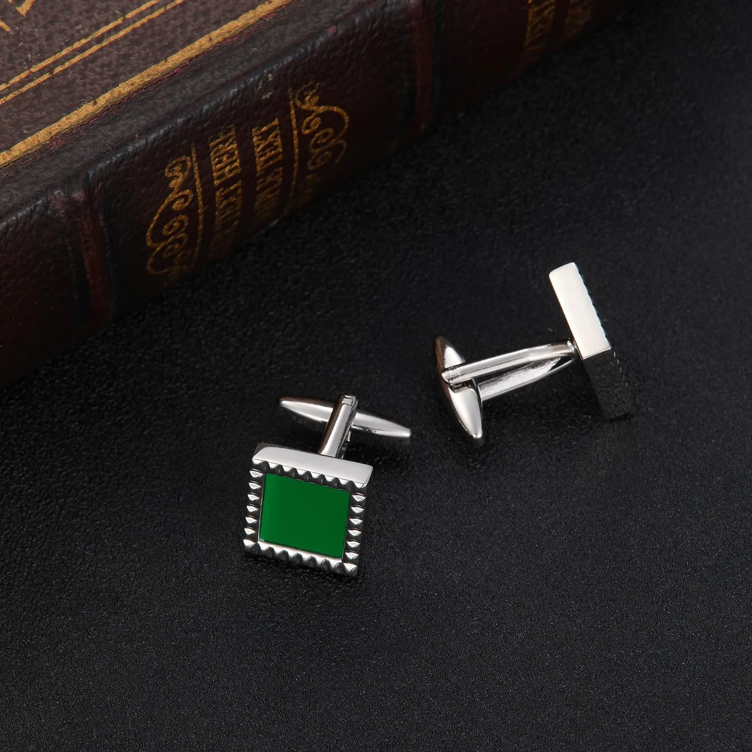 Cufflinks for Men Classic Wedding Business Shirt Cuff Links Silver Gold Black Set Gifts with Box
