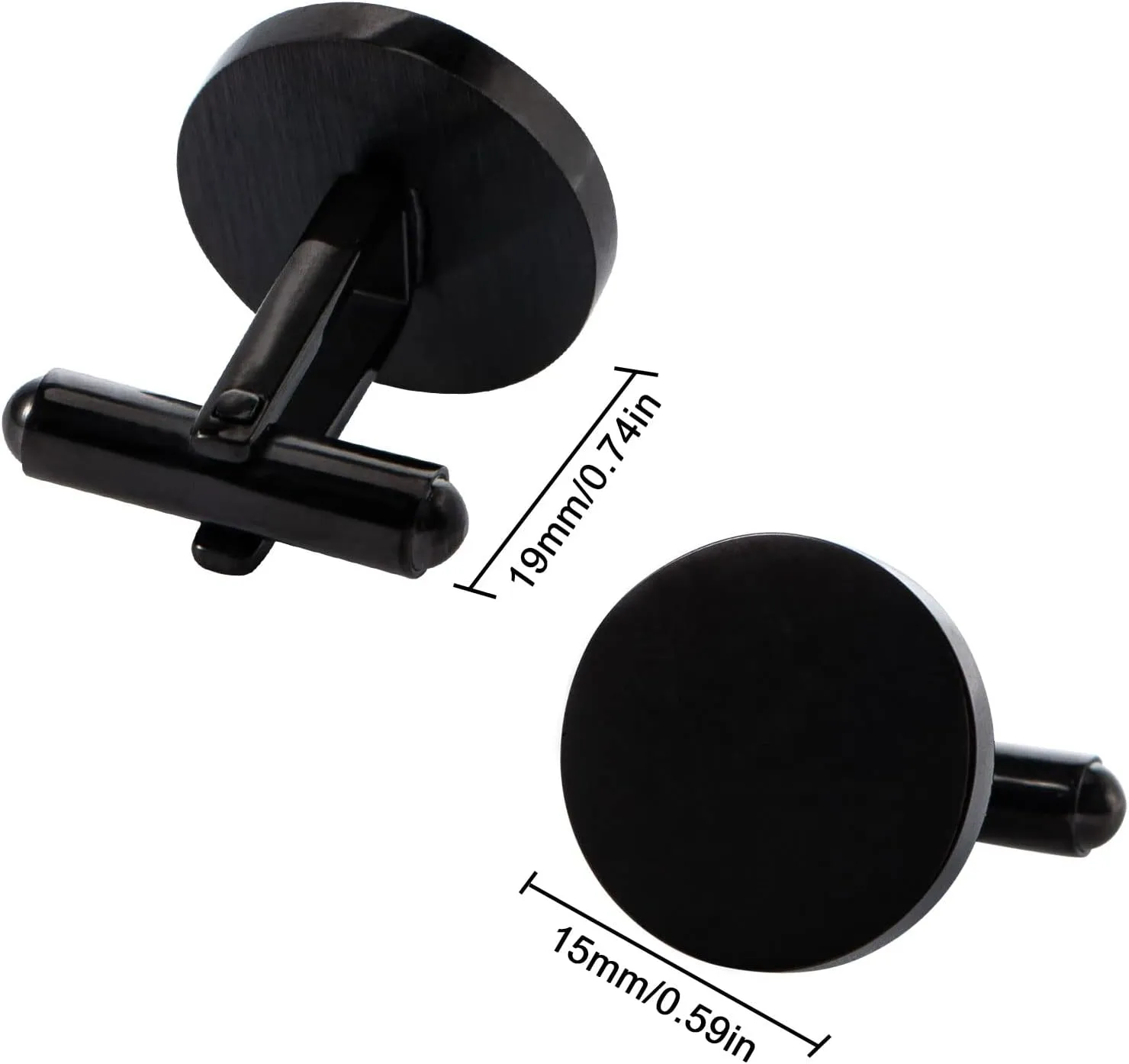 Cufflinks for Men, Driew Cufflinks Blank Cufflink Cuff Links men Flat Pad Blank Setting Tray 1 Pair,Round