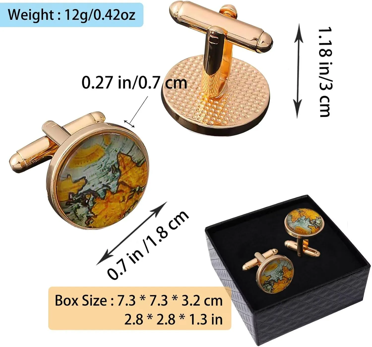 Cufflinks for Men with Gift Box,Cuff Links Wedding Business Party French Shirt Accessories Gifts