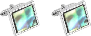 Cufflinks Set for Men Men Cufflinks Set Square Silver Plated Square Onyx Crystal Jewelry for Husband Dad Valentines Day Business Fathers Day