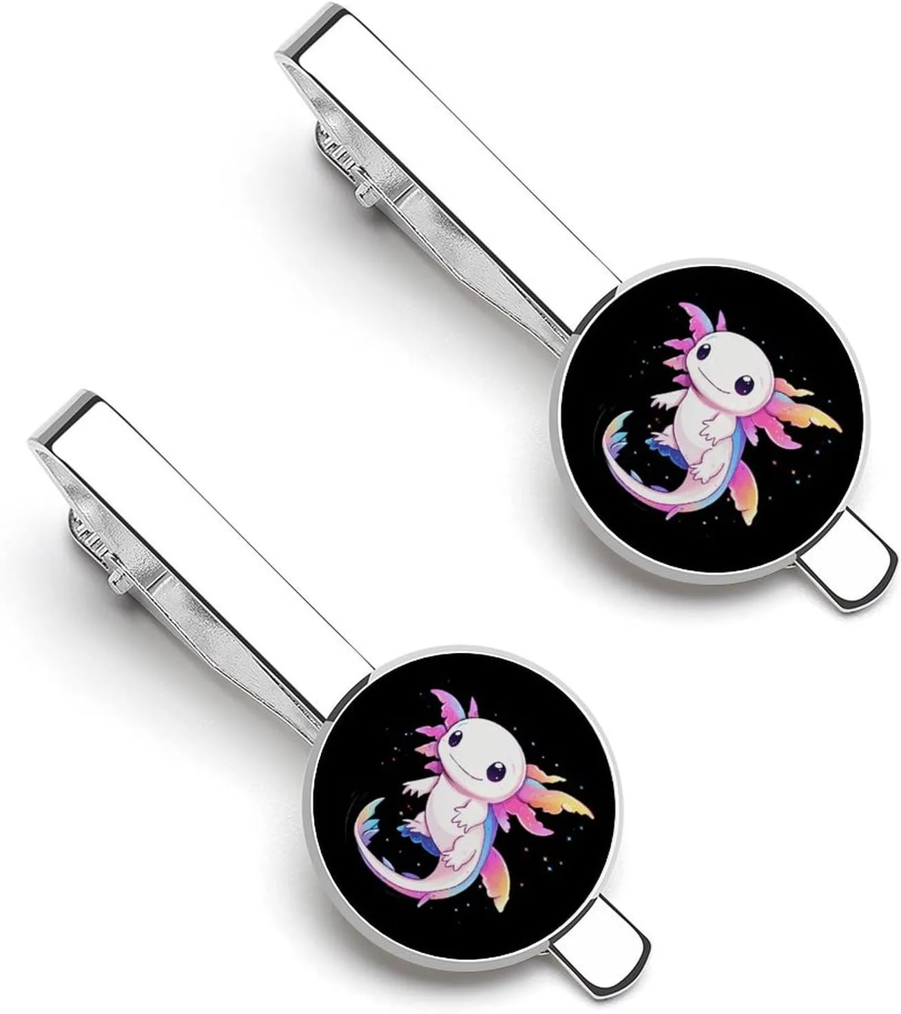 Cute Axolotl Tie Clip Classic Necktie Bar Pinch Clothing Accessories for Wedding Party Business