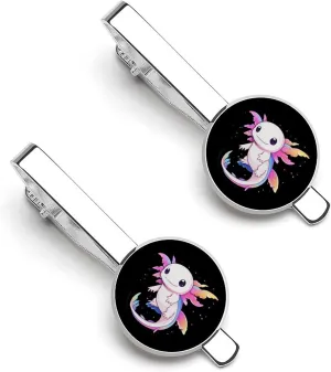 Cute Axolotl Tie Clip Classic Necktie Bar Pinch Clothing Accessories for Wedding Party Business