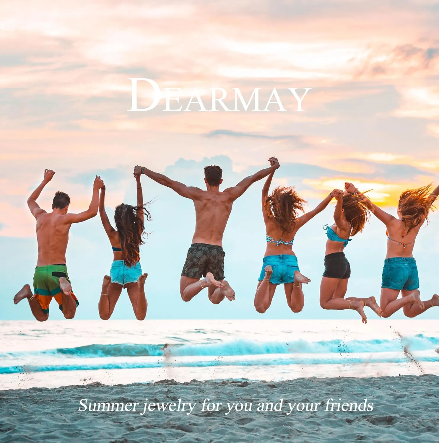 DEARMAY Gold Ankle Bracelets for Women Waterproof - Dainty 6Pcs 14K Gold Plated Anklets Layered Cuban Link Chain Herringbone Cute Anklets Set Pack Summer Beach Jewelry Gift for Women Teen