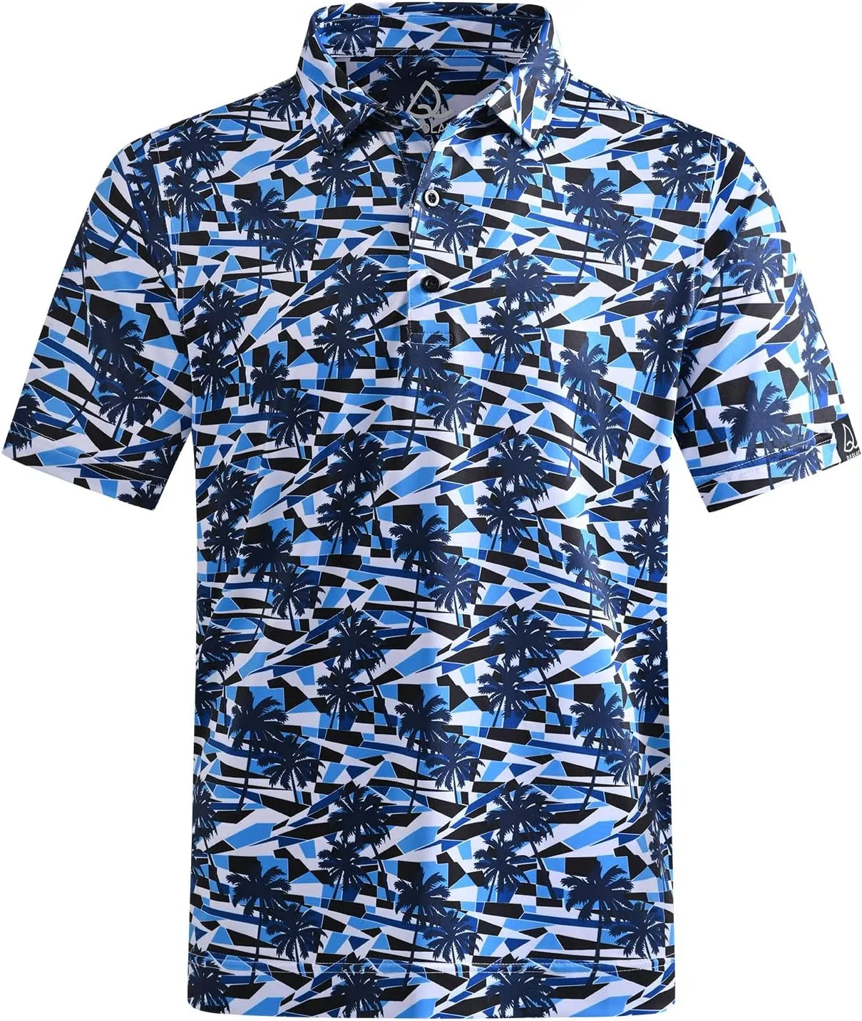 DEOLAX Mens Golf Shirt Fashion Prints Athletic Mens Polo Shirts Short Sleeve Classic Casual Dry Fit Soft Golf Shirts for Men